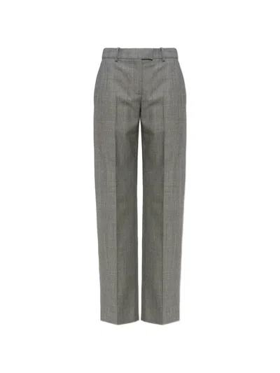 Alexander Mcqueen Pressed-crease Wool Trousers In Gray