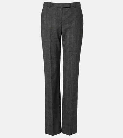 Alexander Mcqueen Prince Of Wales Check Wool Straight Pants In Black