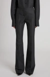 Alexander Mcqueen Mcqueen Prince Of Wales Wool & Mohair Bootcut Trousers In Black - Dark Grey