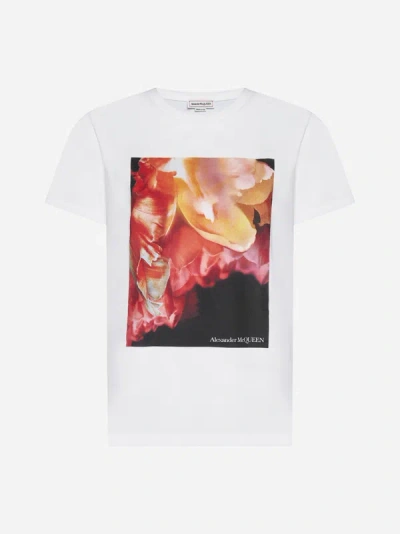 Alexander Mcqueen Graphic-print Short-sleeve T-shirt In White