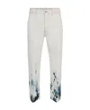 Alexander Mcqueen Print Hem Straight Jeans In White