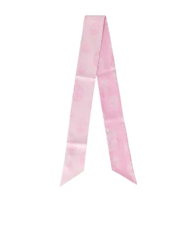 Alexander Mcqueen Print Silk Scarf In Pink
