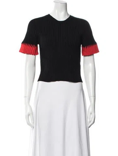 Pre-owned Alexander Mcqueen Printed Asymmetrical Blouse In Black/red