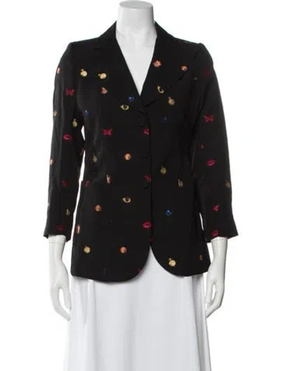 Pre-owned Alexander Mcqueen Printed Blazer In Black