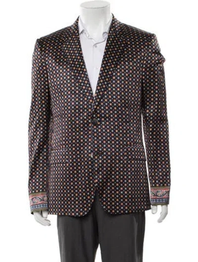 Pre-owned Alexander Mcqueen Printed Blazer In Black
