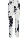 Alexander Mcqueen High-waisted Cigarette Trousers In Blue