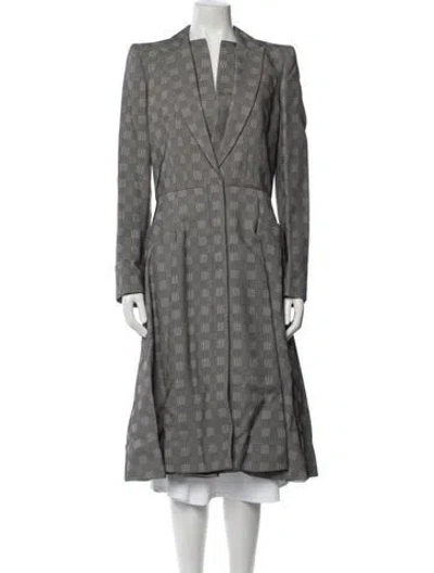 Pre-owned Alexander Mcqueen Printed Coat W/ Tags In Black