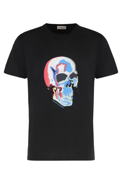 Alexander Mcqueen Skull-graphic Cotton T-shirt. In Black