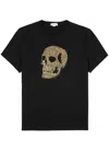 Alexander Mcqueen Skull Embellished Crewneck T-shirt In Black