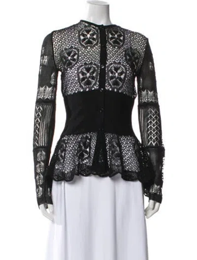 Pre-owned Alexander Mcqueen Printed Crew Neck Sweater In Black