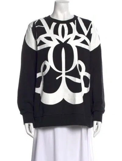 Pre-owned Alexander Mcqueen Printed Crew Neck Sweatshirt In Black