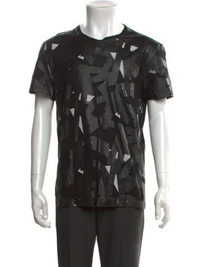 Pre-owned Alexander Mcqueen Printed Crew Neck T-shirt In Black