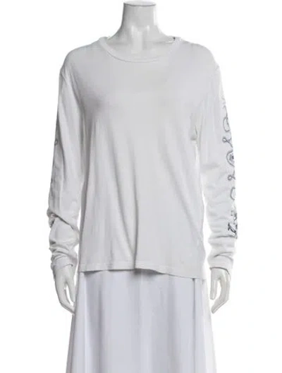 Pre-owned Alexander Mcqueen Printed Crew Neck T-shirt In White