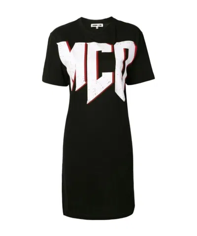 Alexander Mcqueen Printed Dress In Black