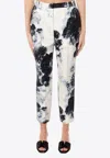 Alexander Mcqueen Women Viscose Trouser With Floral Print In White
