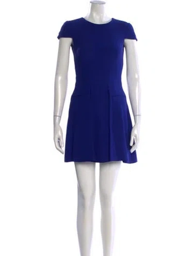 Pre-owned Alexander Mcqueen Printed Knee-length Dress In Blue