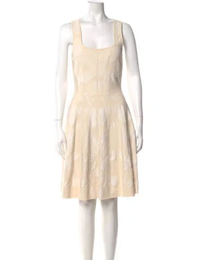 Pre-owned Alexander Mcqueen Printed Knee-length Dress In Neutral