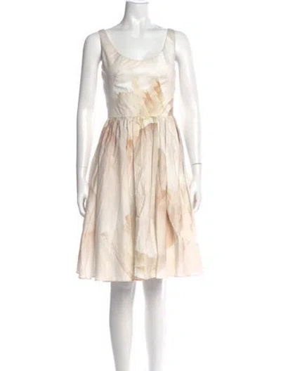 Pre-owned Alexander Mcqueen Printed Knee-length Dress In Neutral
