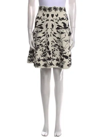 Pre-owned Alexander Mcqueen Printed Knee-length Skirt In White
