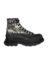 Alexander Mcqueen Printed Lace-up Sneakers In Black