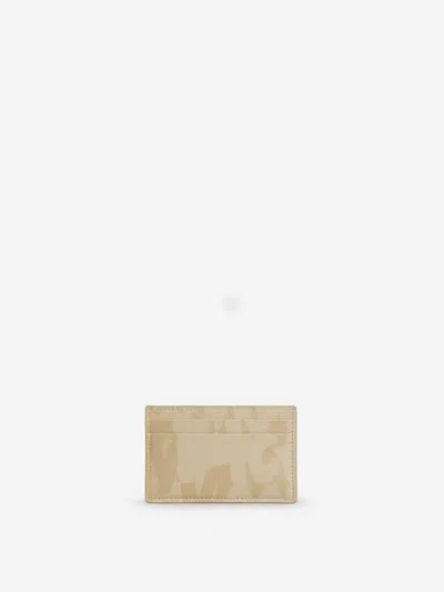 Alexander Mcqueen Printed Leather Cardholder In Brown