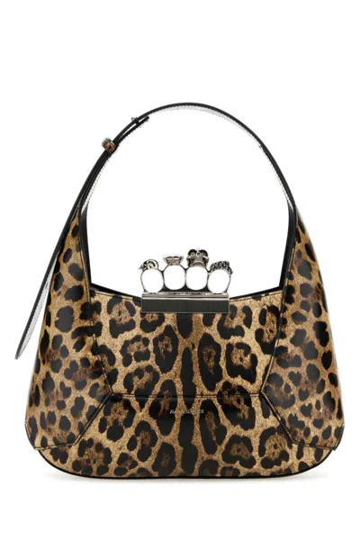 Alexander Mcqueen Women's Printed Leather The Jewelled Hobo Shoulder Bag In Leopard Print