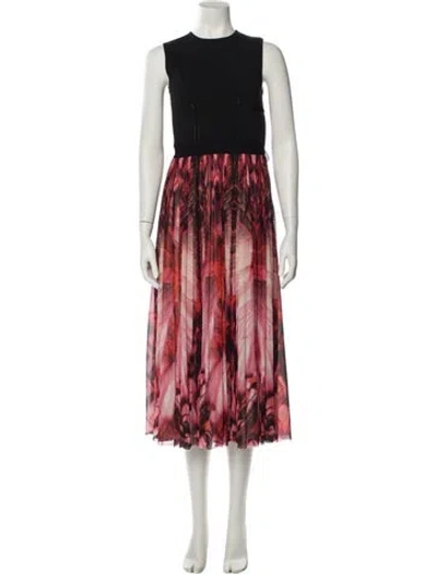 Pre-owned Alexander Mcqueen Printed Long Dress In Red