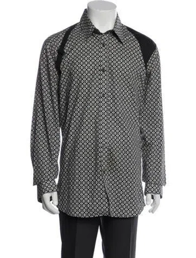Pre-owned Alexander Mcqueen Printed Long Sleeve Shirt In Black