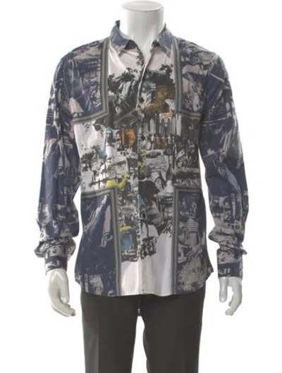 Pre-owned Alexander Mcqueen Printed Long Sleeve Shirt In Multi