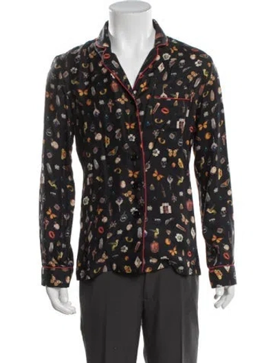Pre-owned Alexander Mcqueen Printed Long Sleeve Shirt In Multi