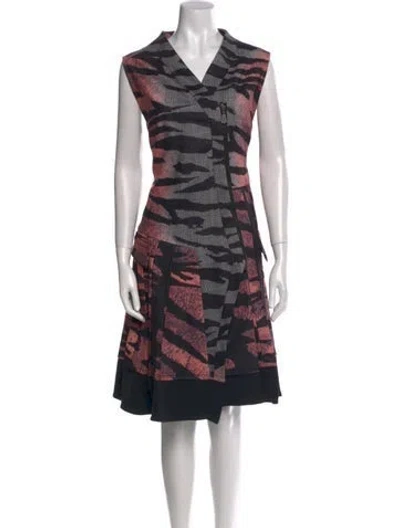 Pre-owned Alexander Mcqueen Printed Midi Length Dress In Black