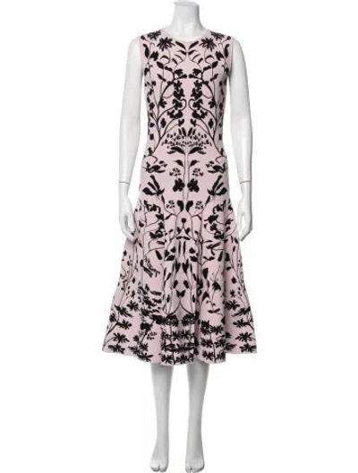 Pre-owned Alexander Mcqueen Printed Midi Length Dress In Pink