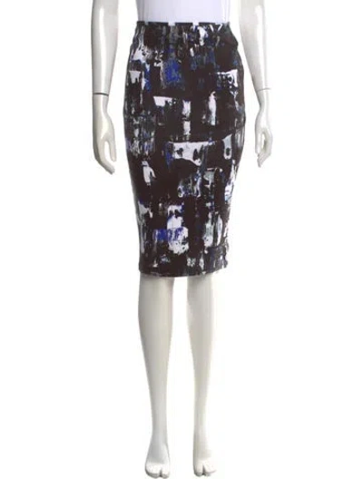 Pre-owned Alexander Mcqueen Printed Midi Length Skirt In Black