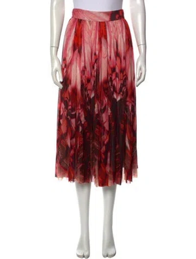 Pre-owned Alexander Mcqueen Printed Midi Length Skirt In Red