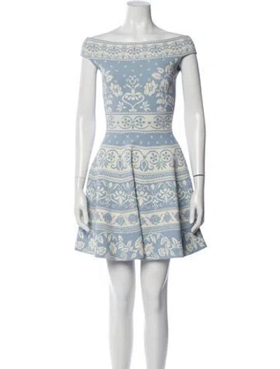 Pre-owned Alexander Mcqueen Printed Mini Dress