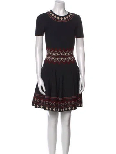 Pre-owned Alexander Mcqueen Printed Mini Dress In Black