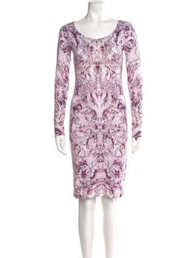 Pre-owned Alexander Mcqueen Printed Mini Dress In Neutral