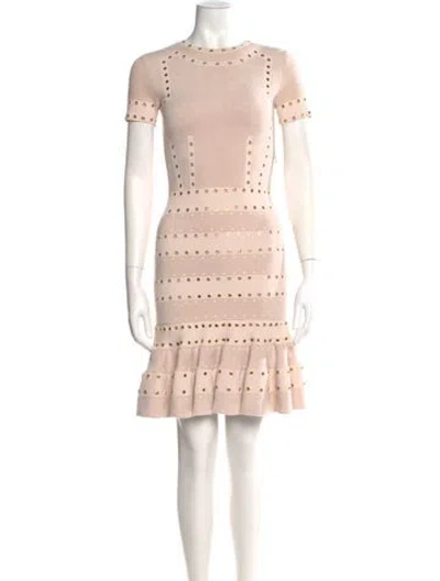 Pre-owned Alexander Mcqueen Printed Mini Dress In Neutral