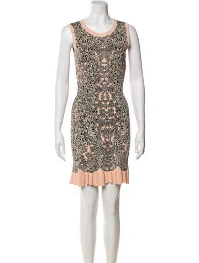 Pre-owned Alexander Mcqueen Printed Mini Dress In Pink