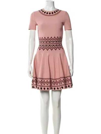 Pre-owned Alexander Mcqueen Printed Mini Dress In Pink