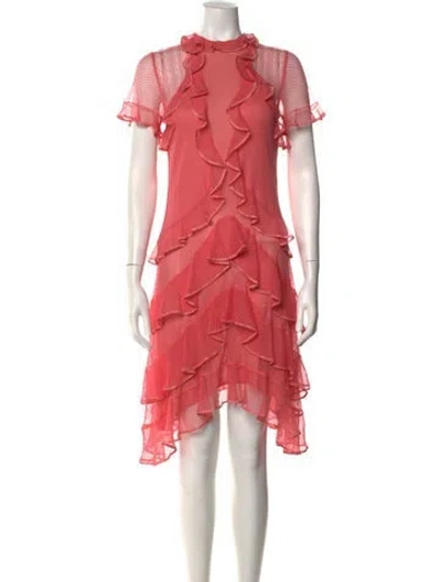 Pre-owned Alexander Mcqueen Printed Mini Dress In Pink