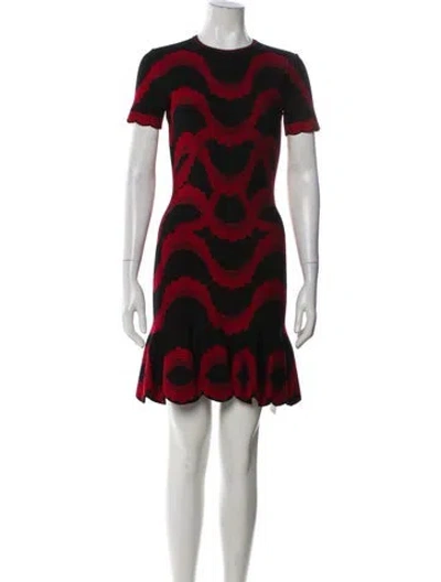 Pre-owned Alexander Mcqueen Printed Mini Dress In Red