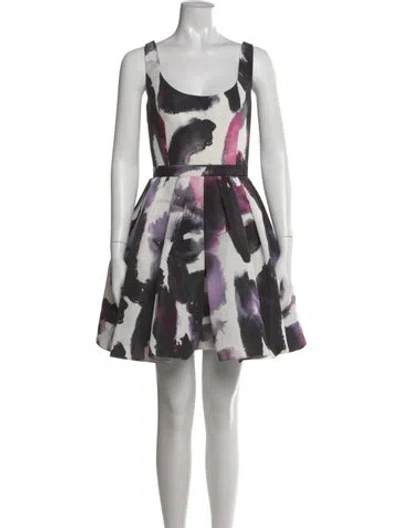 Pre-owned Alexander Mcqueen Printed Mini Dress In White