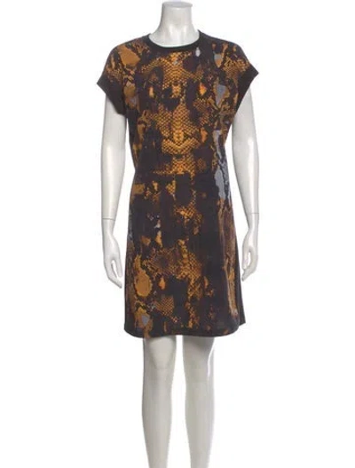 Pre-owned Alexander Mcqueen Printed Mini Dress In Yellow