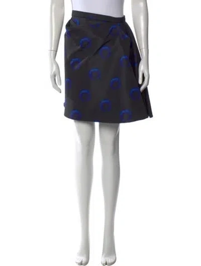 Pre-owned Alexander Mcqueen Printed Mini Skirt In Black