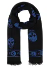 Alexander Mcqueen Skull Print Frayed Scarf