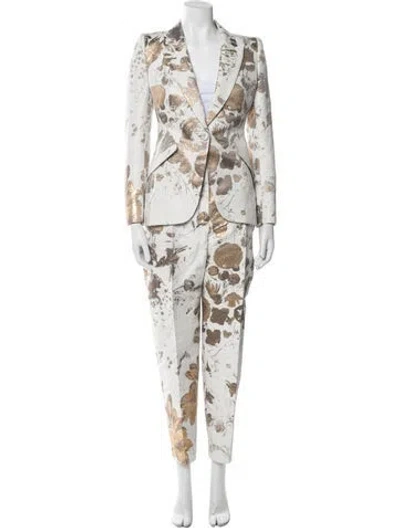 Pre-owned Alexander Mcqueen Printed Pant Set W/ Tags In Neutral