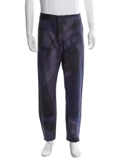 Pre-owned Alexander Mcqueen Printed Pants In Blue