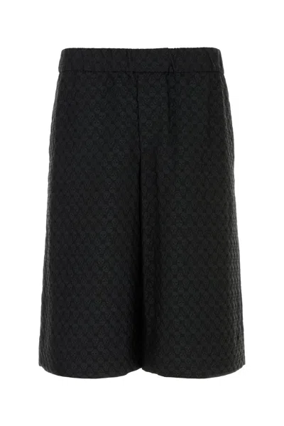 ALEXANDER MCQUEEN ALEXANDER MCQUEEN BLACK VISCOSE BLEND BERMUDA SHORTS