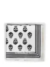 Alexander Mcqueen Printed Satin Foulard In White